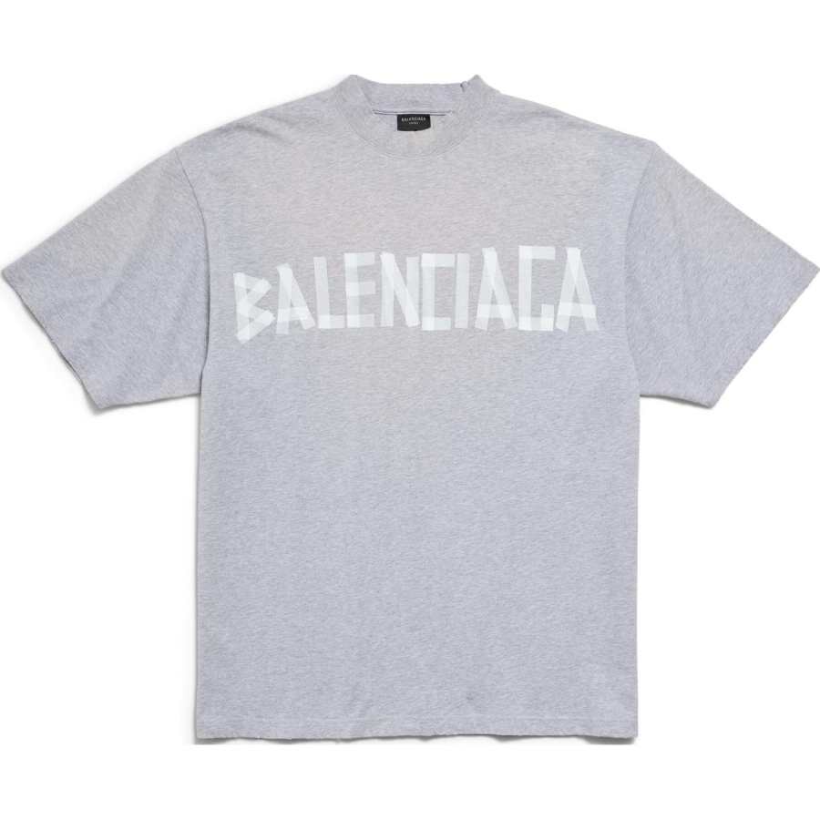Balenciaga FW24 T Shirt Regular Fit Unisex Mixed Gray