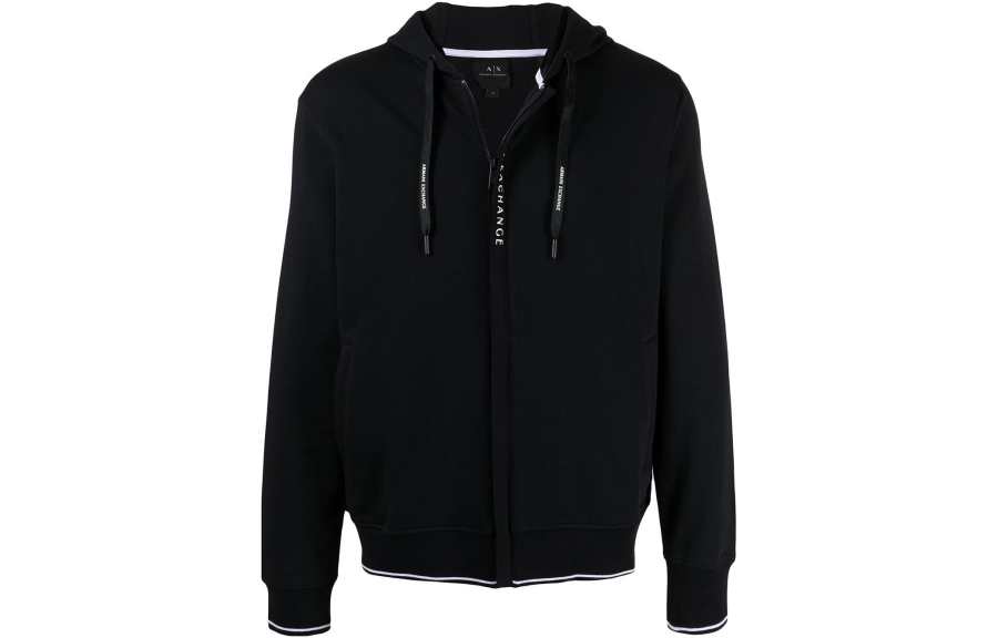 Armani Exchange logo-print zip-up hoodie