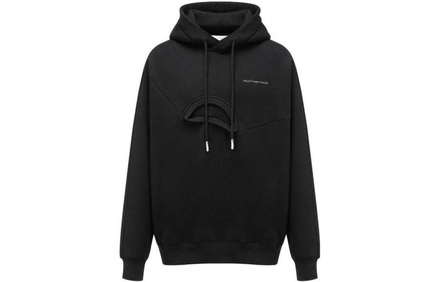 Feng Chen Wang logo-embroidered layered-detail hoodie