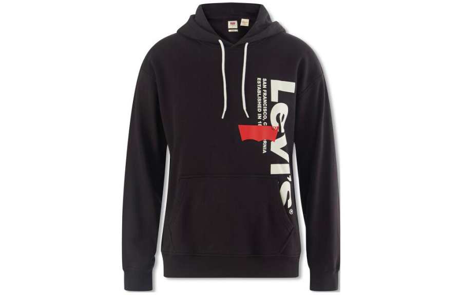 Levis Levis Sweatshirts Men's Black Hooded Moderate Regular
