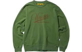 Union Sweatshirts Men's Green Crew Neck Moderate Regular