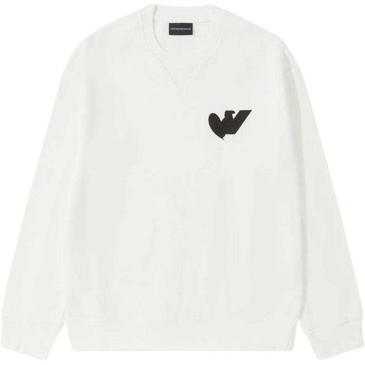 EMPORIO ARMANI Sweatshirts Men's White Crew Neck Moderate Regular
