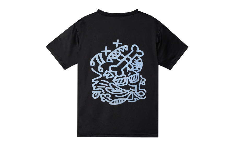 DESCENTE T Shirts Unisex Black Crew Neck Moderate Straight Fit