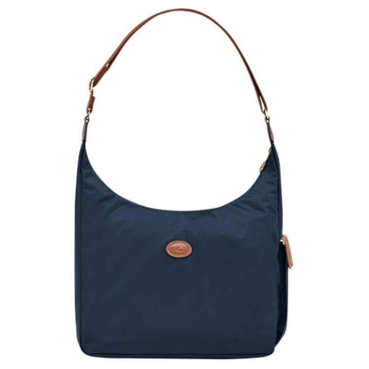 LONGCHAMP Le Pliage Canvas Crescent Underarm Half Moon Crossbody Bag, Shoulder Bag Women's Marine Blue