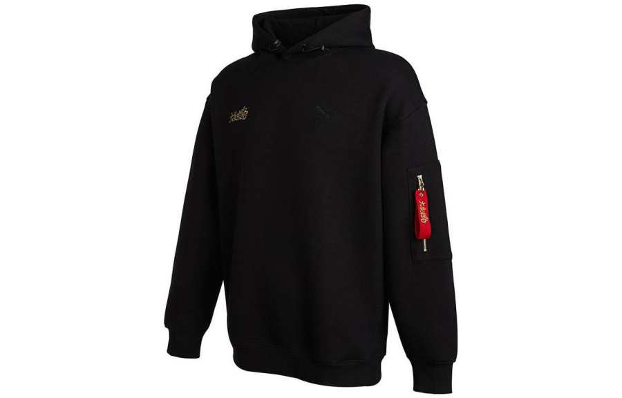 PUMA Sweatshirts Unisex Black Hooded Moderate Regular