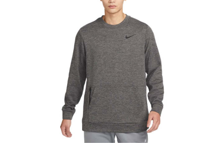 Nike Nike Training Sports Thickened And Fleece Lined Pullover Long Sleeved Sweatshirt Men's Toned Charcoal Black