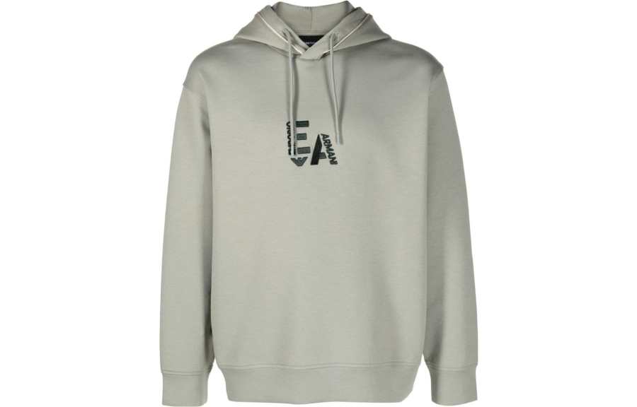 EMPORIO ARMANI 【Previous Season】logo-embroidered drawstring hoodie