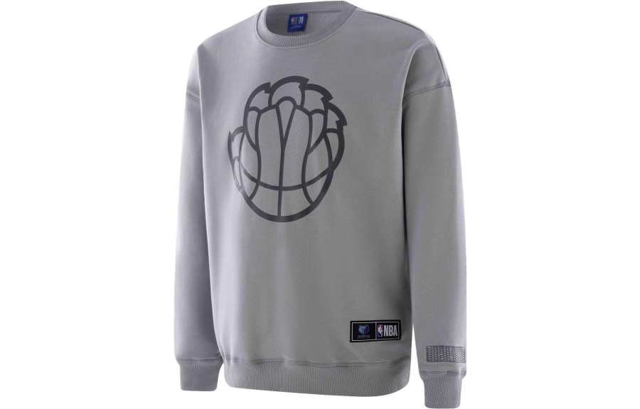 NBA Memphis Grizzlies Sweatshirts Unisex Gray Crew Neck Moderate Regular