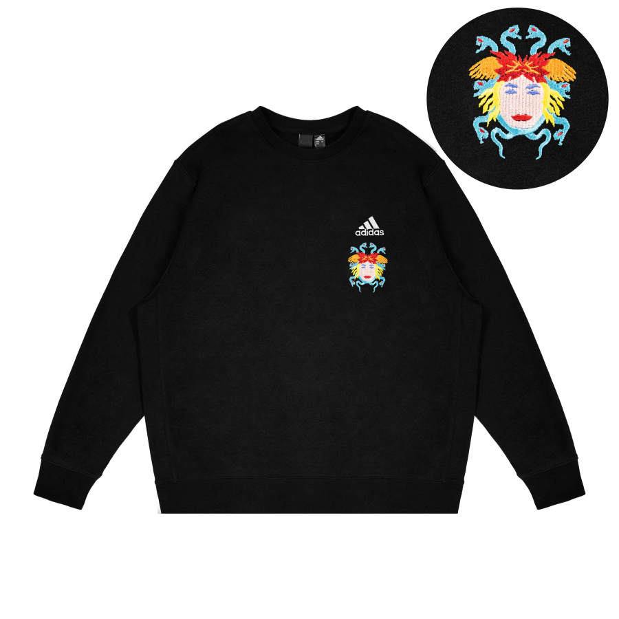 Adidas Adidas Sweatshirts Unisex Black Crew Neck Moderate