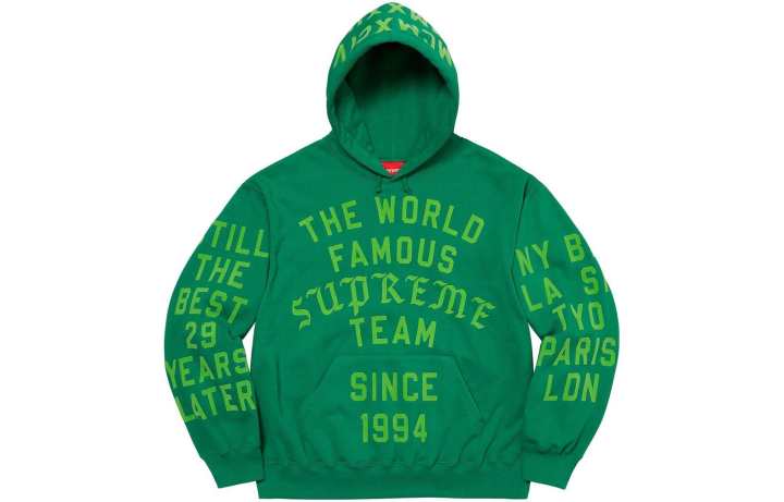 Supreme Supreme Team Flocked Hooded Sweatshirt