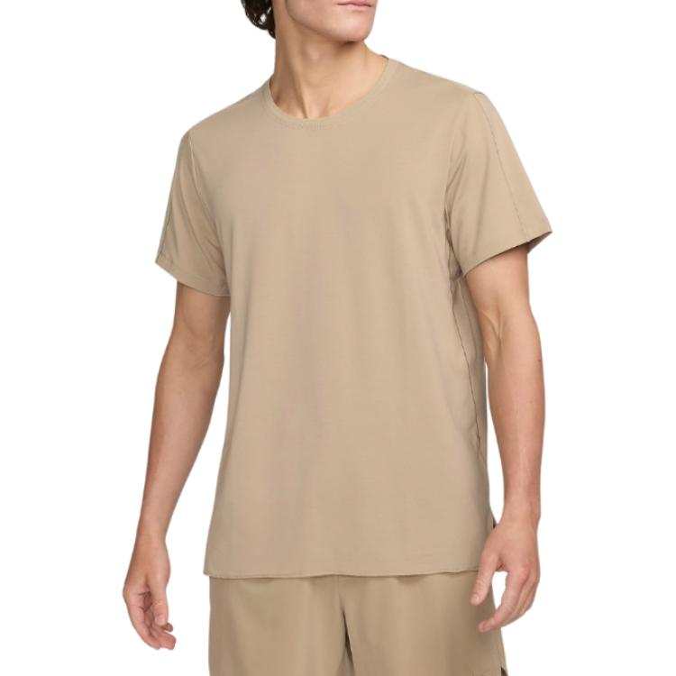 Nike Nike T Shirts Men's Tan Crew Neck Moderate Straight Fit