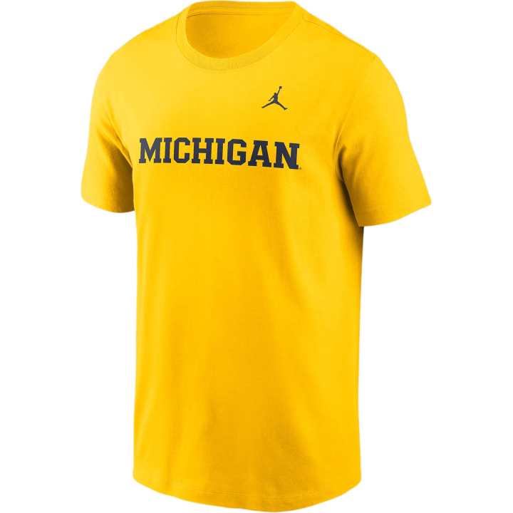 Jordan Jordan Michigan Wolverines Primetime Wordmark Men's Jordan College T-Shirt