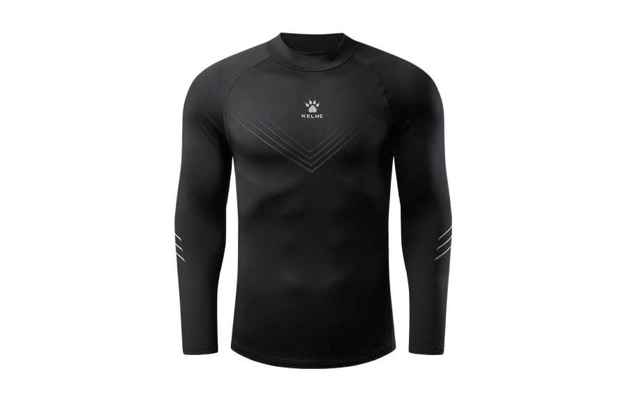 KELME Running Fitness Base Layer High Rebound Compression Garment Fleece Lined Thermal Long Sleeved T Shirt Men's