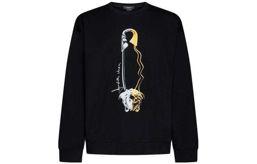 VERSACE Sweatshirts Men's Black Crew Neck Moderate Other