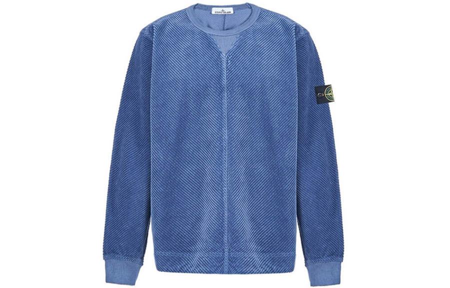 STONE ISLAND Sweatshirts Men's Dark Blue Crew Neck Moderate Regular