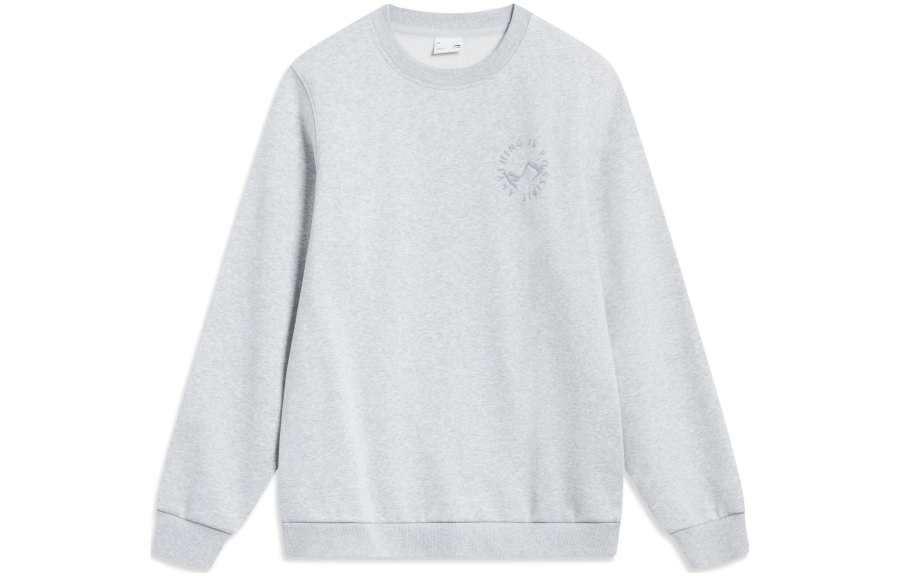 Li-Ning Li Ning Sports Life Collection Solid Color Far Infrared Casual Versatile Fleece Lined Sweatshirt Men's