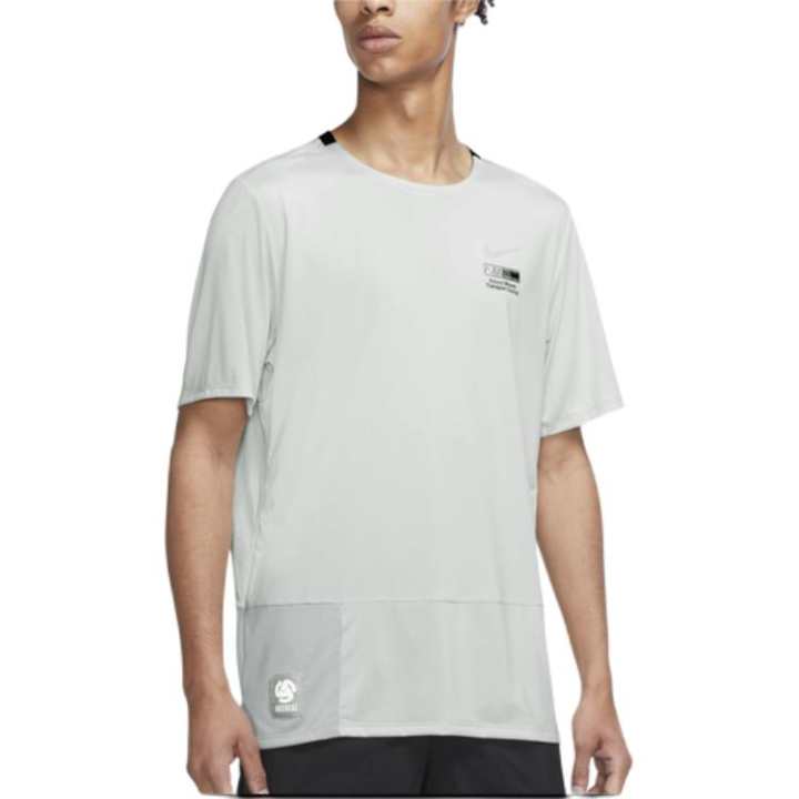Nike Nike T Shirts Men's Gray White Crew Neck Moderate Straight Fit