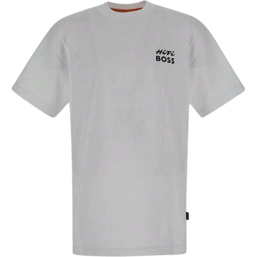 HUGO BOSS T Shirts Men's White Crew Neck Moderate Straight Fit