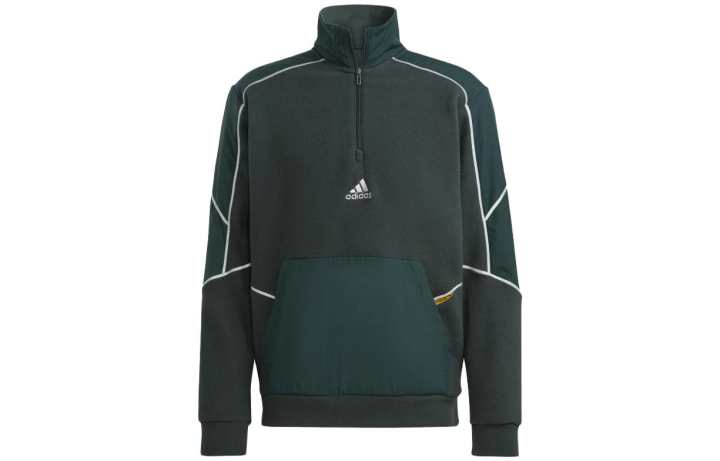 Adidas Adidas Sweatshirts Men's Green Stand Collar Moderate Regular