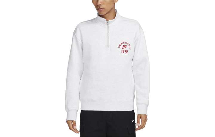 Nike Nike Sweatshirts Men's White Stand Collar Moderate Regular