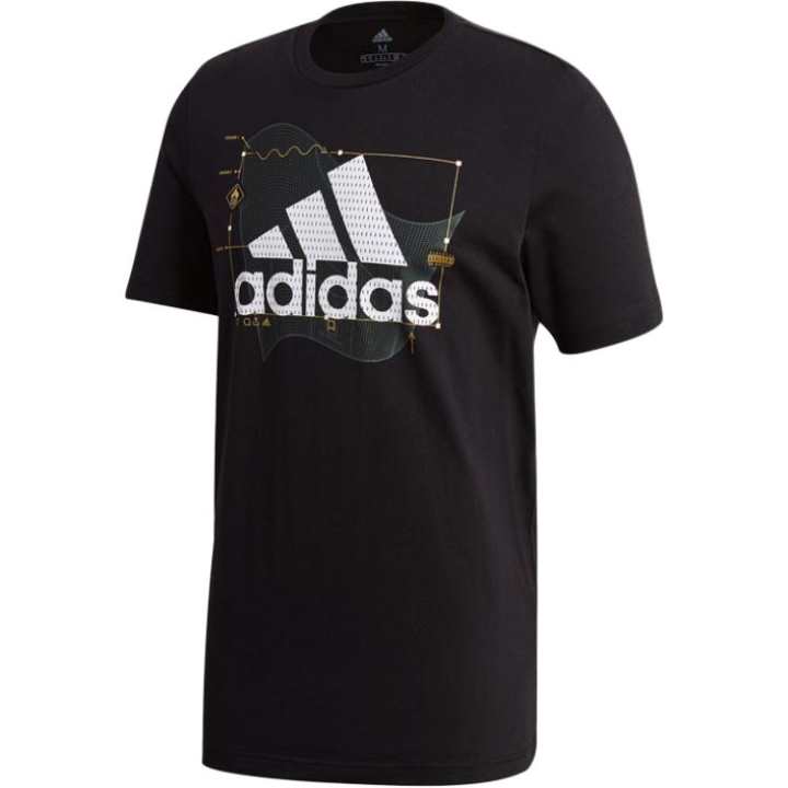 Adidas Adidas T Shirts Men's Black Crew Neck Moderate Straight Fit
