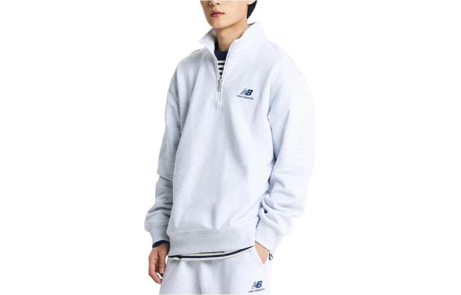 New Balance New Balance Uni Team Stacked Sweatshirt Men's White