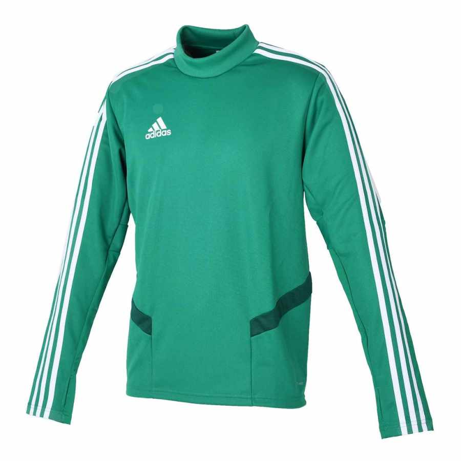 Adidas Adidas T Shirts Unisex Green Stand Collar Moderate Straight Fit