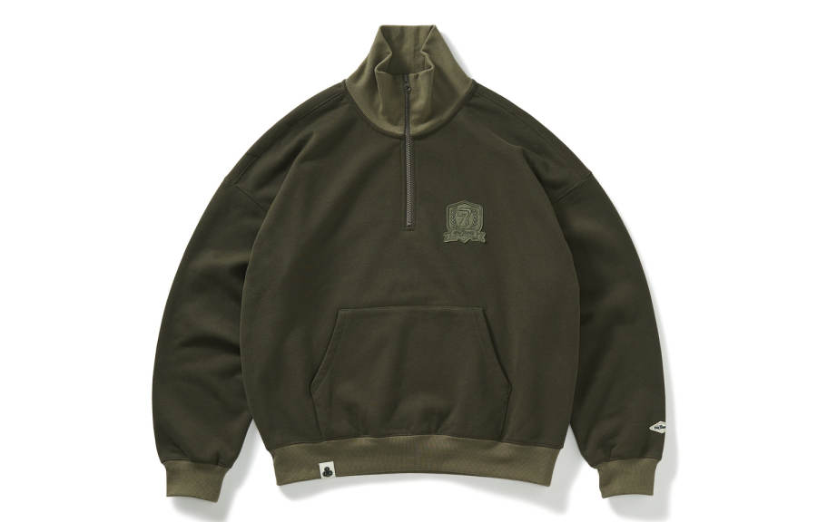 714STREET Sweatshirts Unisex Stand Collar Moderate Regular
