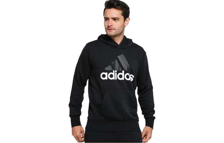 Adidas Adidas Sweatshirts Men's Black Hooded Moderate Regular