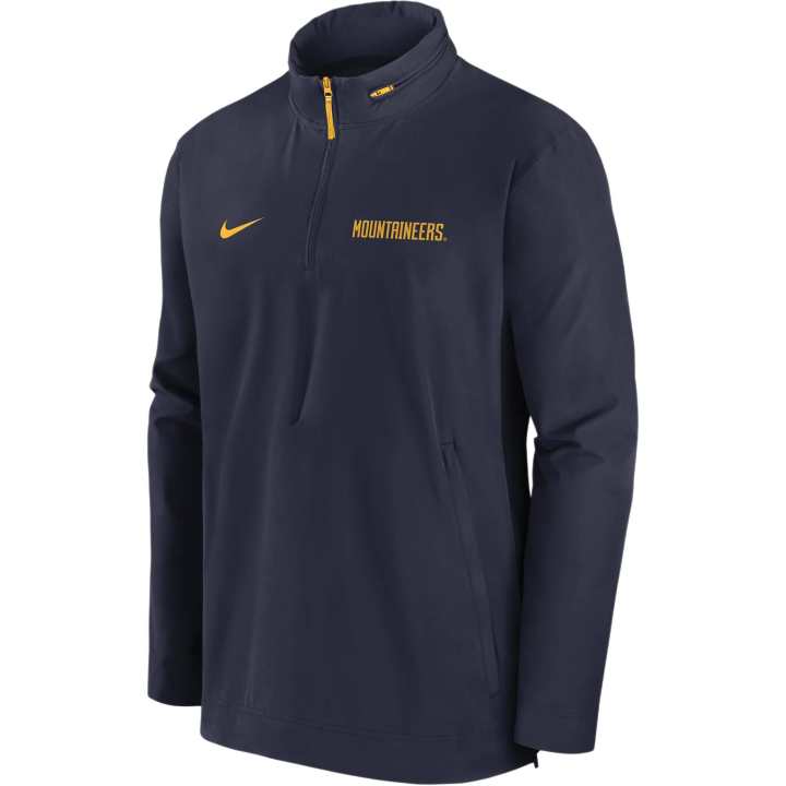 Nike Nike West Virginia Mountaineers Sideline Coach Men's Nike College 1/2 Zip Hooded Jacket