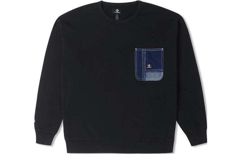 Converse Converse Sweatshirts Men's Black Crew Neck Moderate Regular