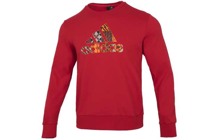 Adidas Adidas Sweatshirts Men's Red Crew Neck Moderate Regular