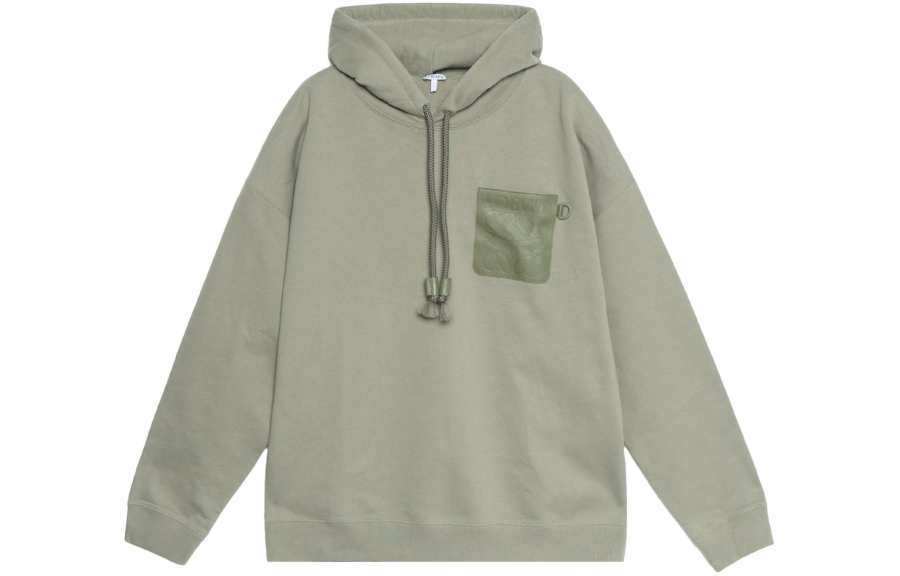 LOEWE LOEWE Sweatshirts Men's Green Hooded Moderate Regular