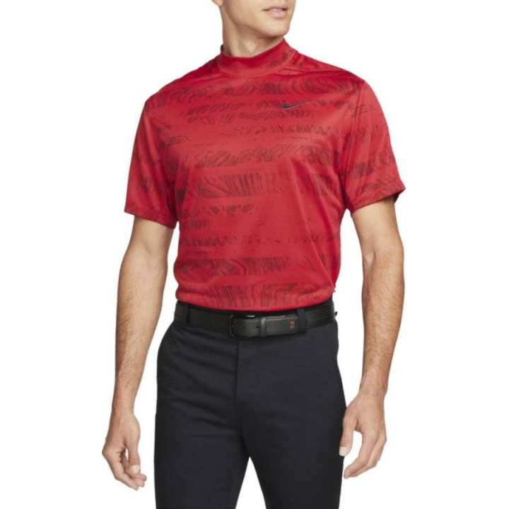 Nike Nike T Shirts Men's Red Half Turtleneck Moderate Straight Fit