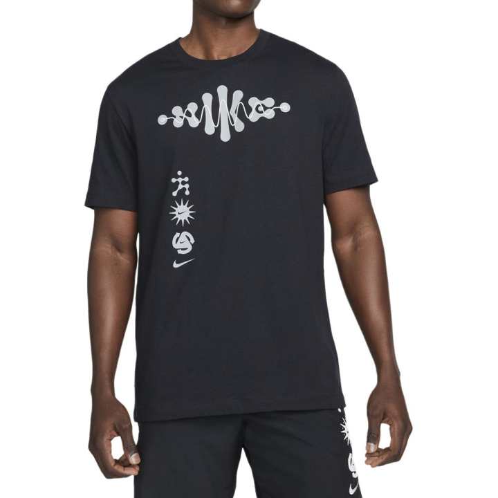 Nike Nike T Shirts Men's Black Crew Neck Moderate Straight Fit