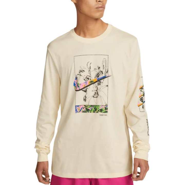 Nike Nike T Shirts Men's Beige Crew Neck Moderate Straight Fit