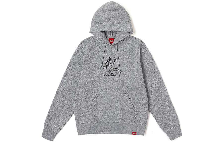 Dickies Letter Print Hooded Pullover Fleece Lined Loose Fit Sweatshirt Unisex