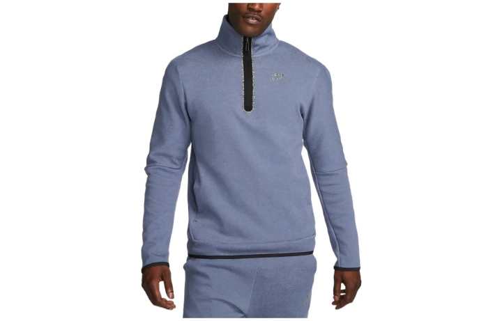 Nike Nike Sweatshirts Men's Haze Blue Stand Collar Moderate Regular