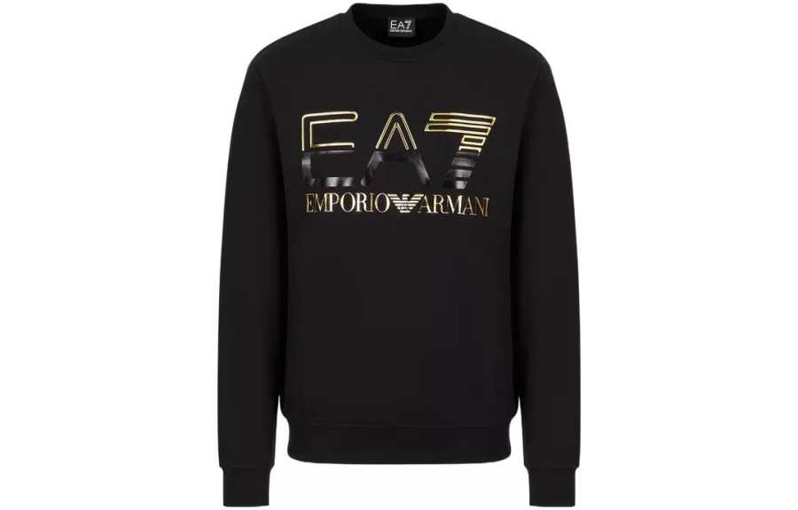 EMPORIO ARMANI EA7 Sweatshirts Men's Black Crew Neck Moderate Other