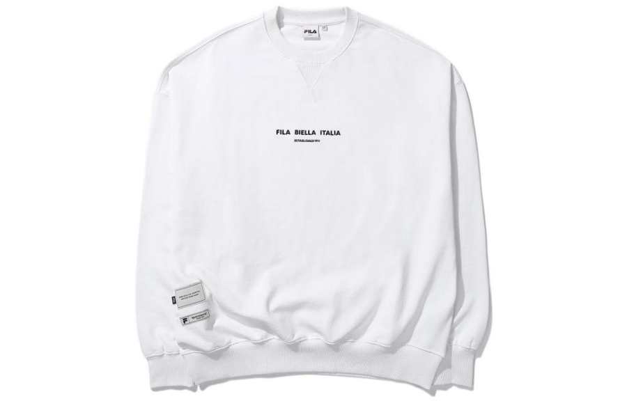 FILA Sweatshirts Unisex White Crew Neck Thin Regular