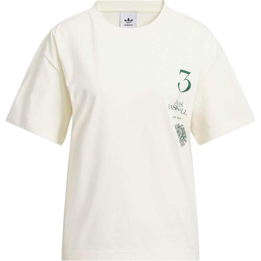 Adidas Originals LA To THE WORLD GRAPHIC TEE T Shirt Unisex Ivory/Forest Green