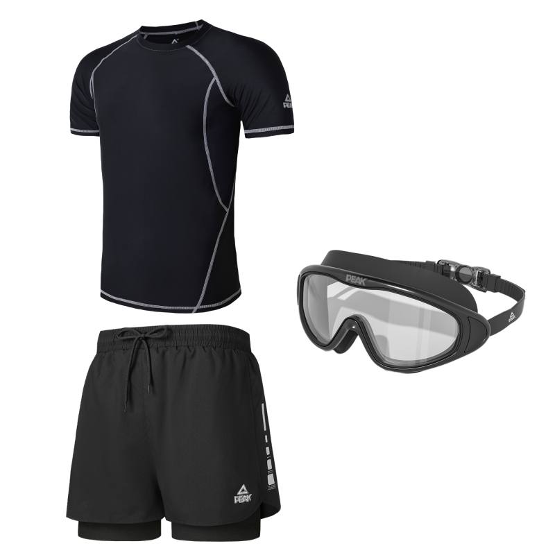PEAK PEAK Swimming Sets Men's Three Piece Set Black