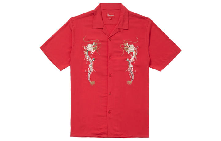 Supreme Supreme Dragon Embroidered Short Sleeve Shirt