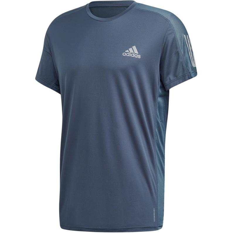 Adidas Adidas T Shirts Men's Blue Crew Neck Moderate Straight Fit