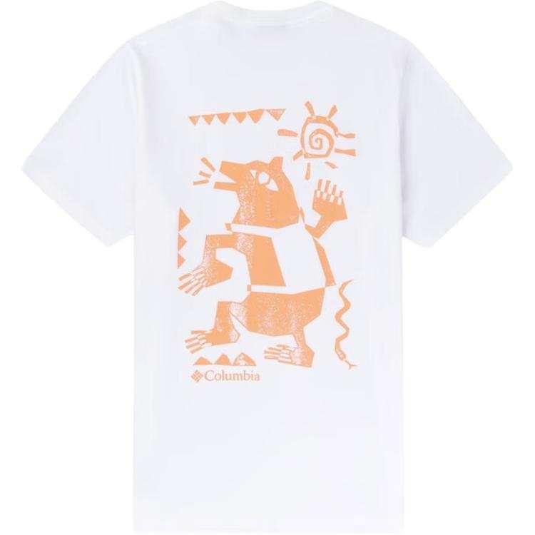 Columbia T Shirts Men's White Crew Neck Moderate Straight Fit