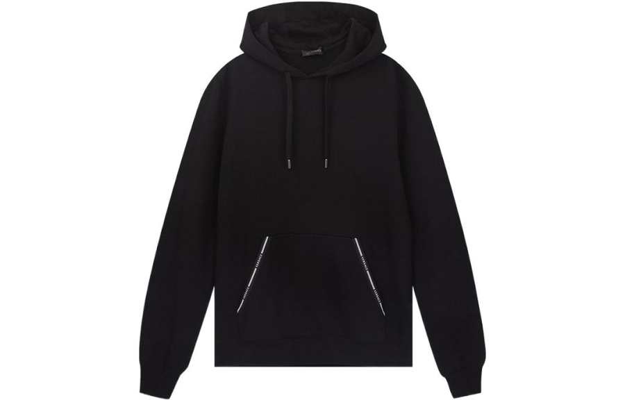 VERSACE VERSACE Sweatshirts Men's Black Hooded Moderate Regular