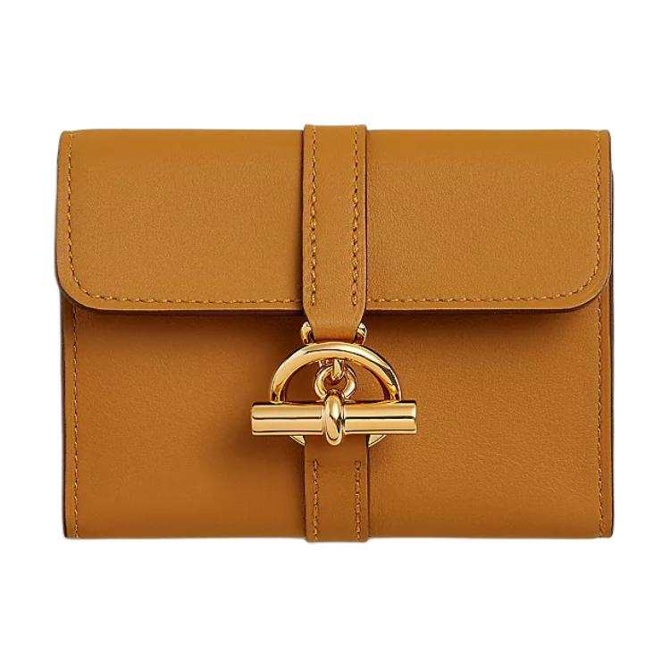 HERMES Glenan Swift Calfskin Wallet Women's 2S Sesame