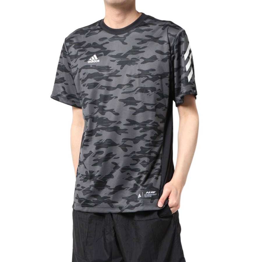 Adidas Adidas T Shirts Men's Gray Crew Neck Moderate Straight Fit