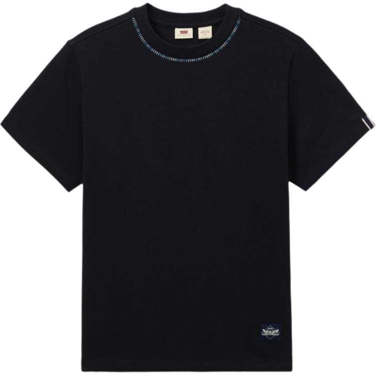 Levis T Shirts Men's Black Crew Neck Moderate Straight Fit