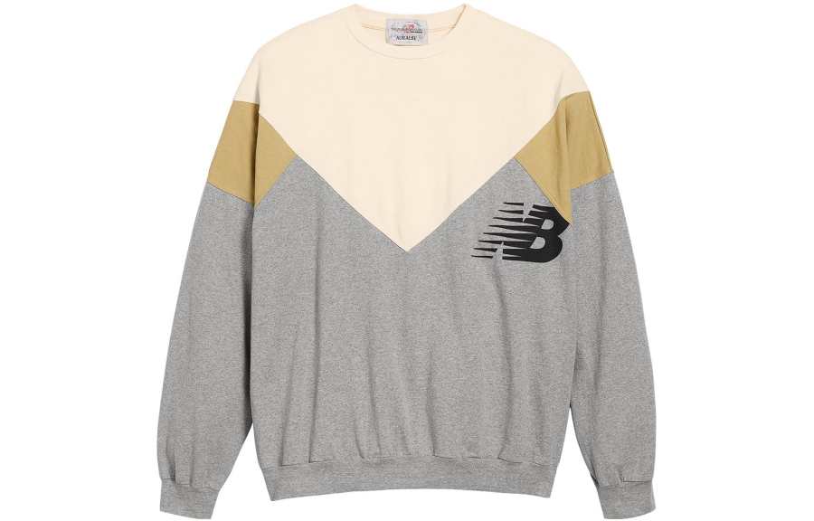 New Balance New Balance New Balance X AURALEE Sweatshirts Unisex Beige/Gray Crew Neck Moderate Regular